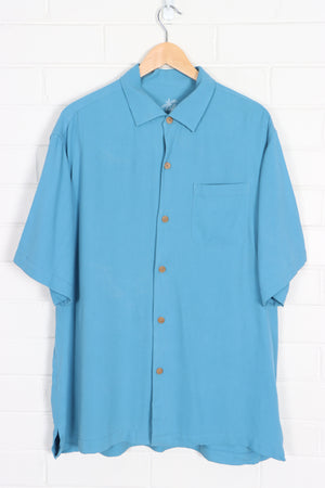 TOMMY BAHAMA Blue Silk Short Sleeve Shirt (L)