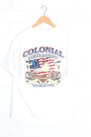 HARLEY DAVIDSON Colonial Virginia Front & Back USA Flag Tee (L)
