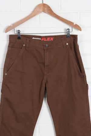DICKIES Flex Chocolate Brown Workwear Pants (32 x 30) - Vintage Sole Melbourne