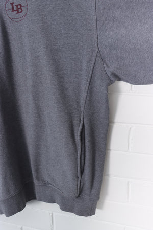NIKE Embroidered Swoosh LB Basketball Grey 1/4 Zip Sweatshirt (XXL)