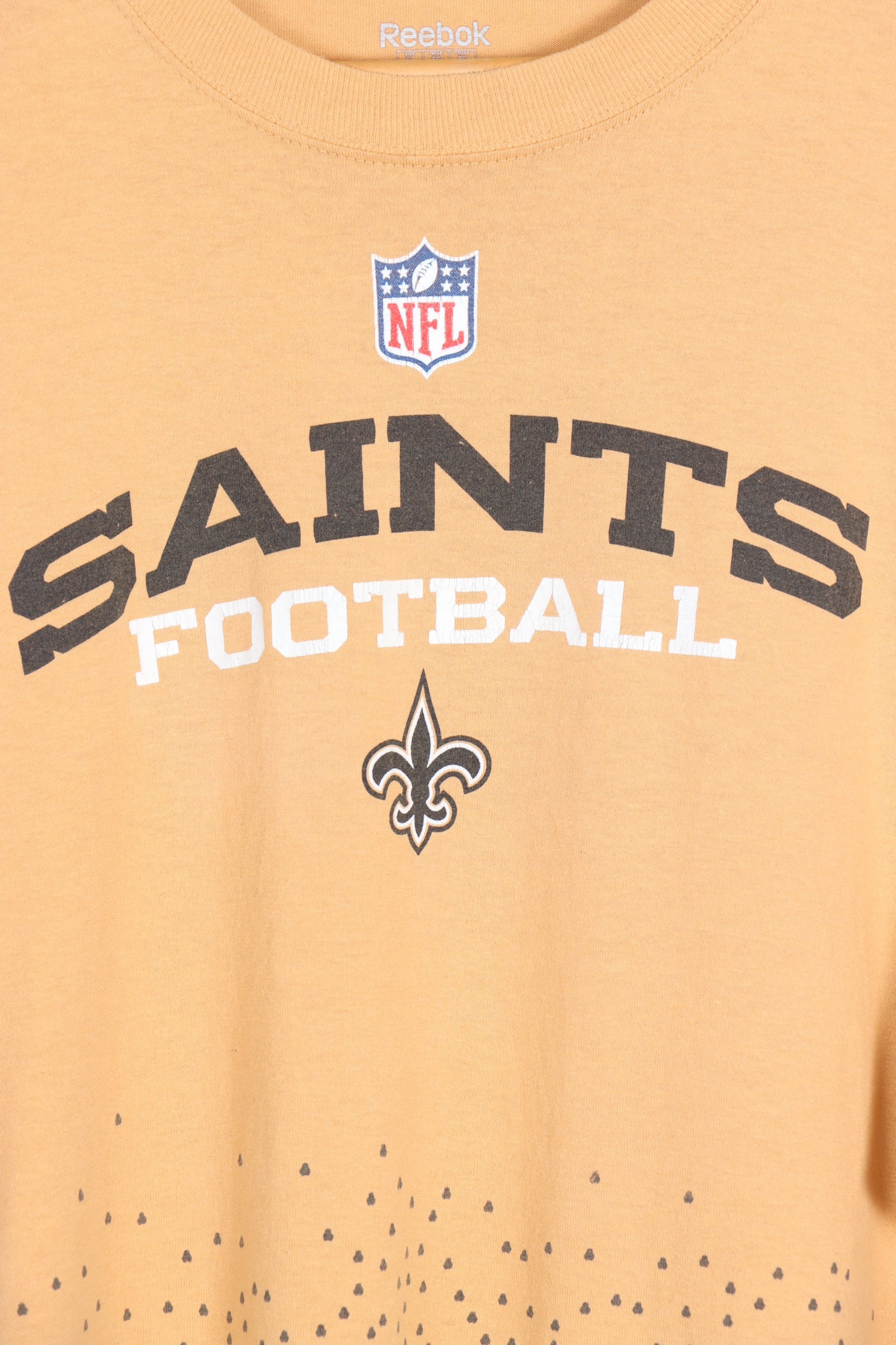 REEBOK NFL Saints Football All Over Football Spell Out Tee (XXL) - Vintage Sole Melbourne