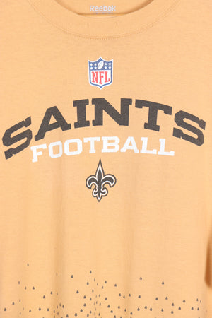 REEBOK NFL Saints Football All Over Football Spell Out Tee (XXL) - Vintage Sole Melbourne