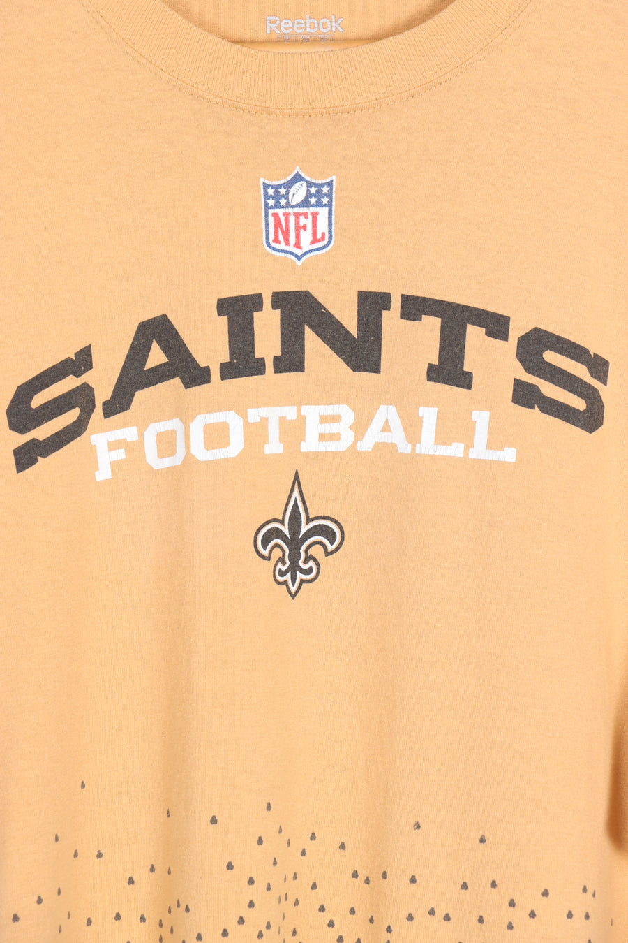 REEBOK NFL Saints Football All Over Football Spell Out Tee (XXL) - Vintage Sole Melbourne