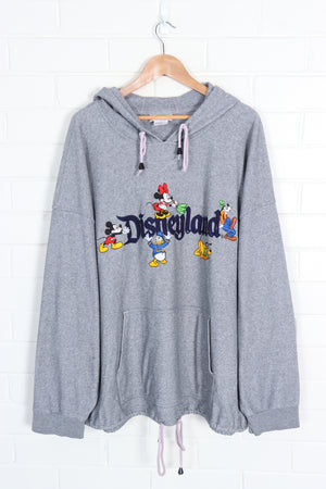 DISNEY Land Embroidered Mickey Goofy Pluto Thin Fleece Hoodie (XXXL) - Vintage Sole Melbourne