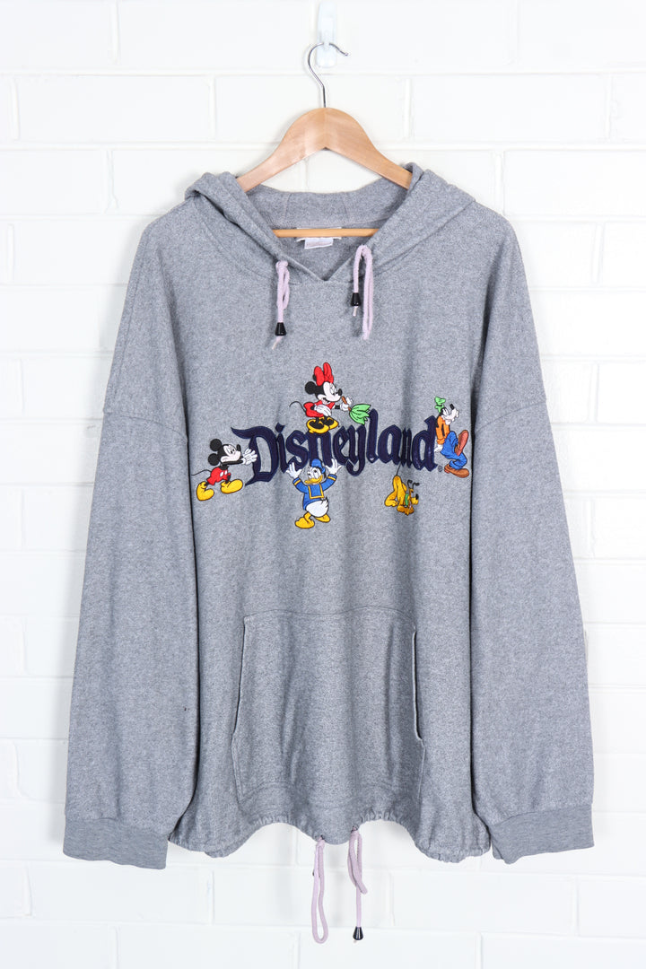 DISNEY Land Embroidered Mickey Goofy Pluto Thin Fleece Hoodie (XXXL) - Vintage Sole Melbourne