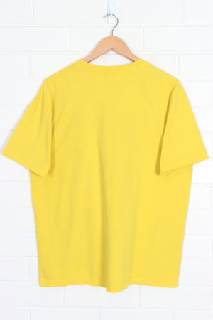 TOMMY HILFIGER JEANS Embossed Logo Yellow T-Shirt (L) - Vintage Sole Melbourne