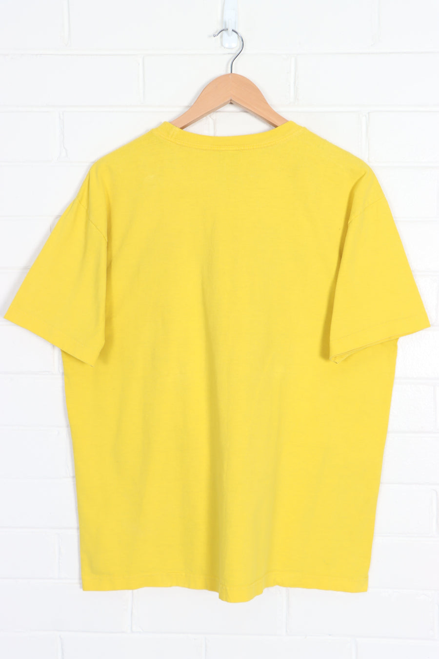 TOMMY HILFIGER JEANS Embossed Logo Yellow T-Shirt (L) - Vintage Sole Melbourne