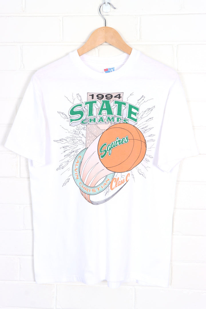 Calvin Christian Squires 1994 Basketball Champions Single Stitch Tee USA Made (M)
