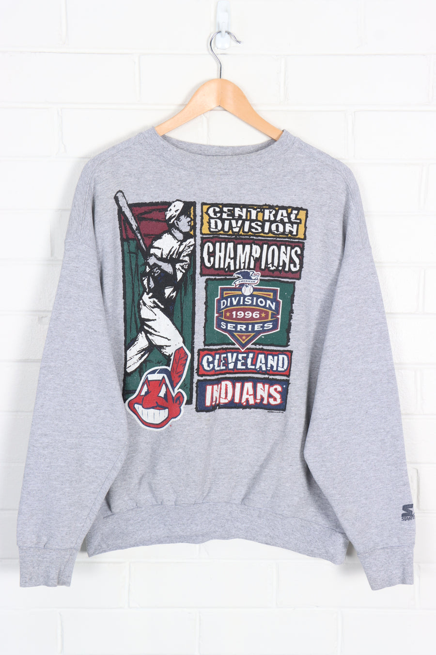 MLB 1996 Cleveland Indians STARTER Sweatshirt USA Made (XL)