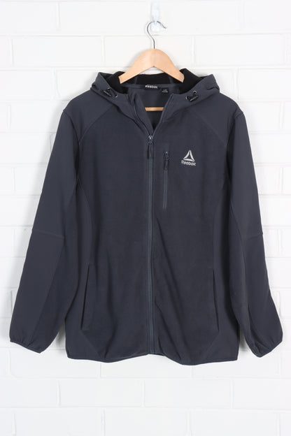 REEBOK Dark Grey Panel Zip Up Fleece (L) - Vintage Sole Melbourne