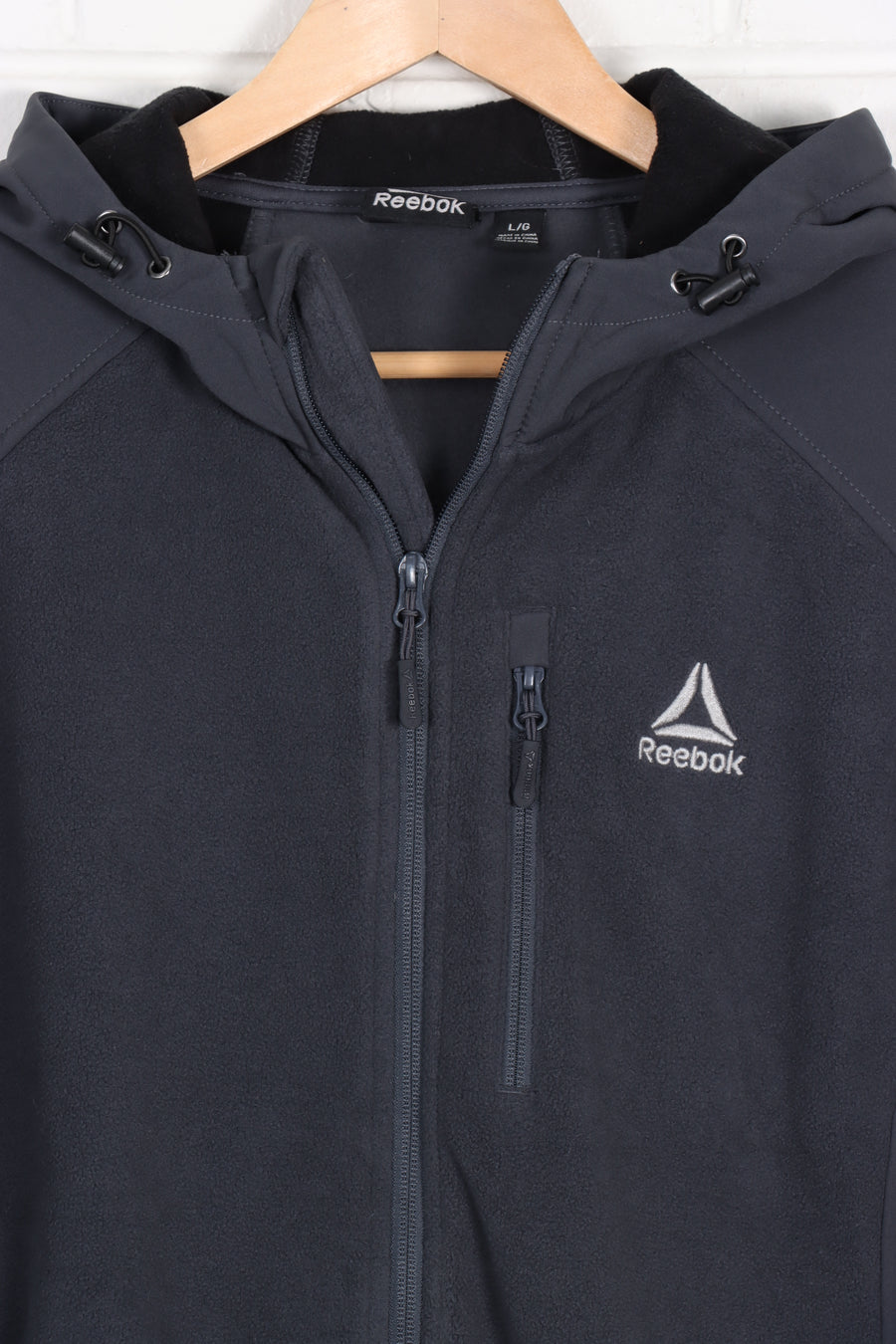 REEBOK Dark Grey Panel Zip Up Fleece (L)