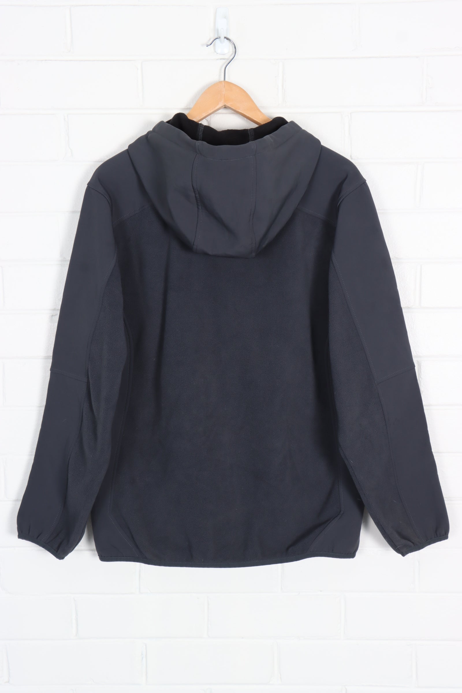 REEBOK Dark Grey Panel Zip Up Fleece (L) - Vintage Sole Melbourne