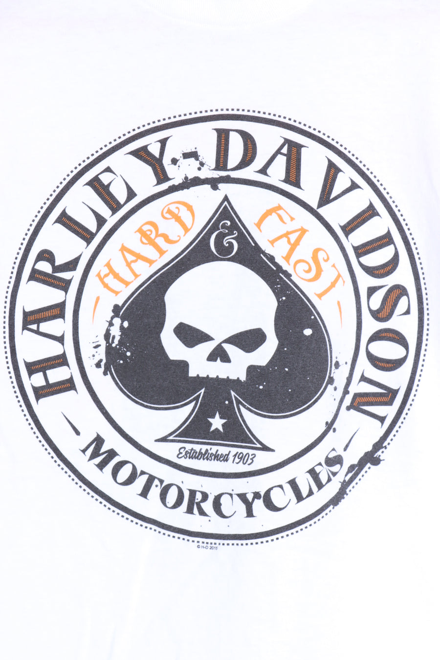 HARLEY DAVIDSON Skull Spade 'Hard & Fast' Germany Front Back Tee (M)