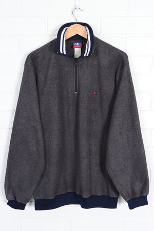 CHAMPION Dark Grey Fleece 1/4 Zip Sweatshirt (L)