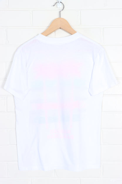 Nassau Bahamas Fluro Palm Tree Single Stitch Tee USA Made (S-M) - Vintage Sole Melbourne