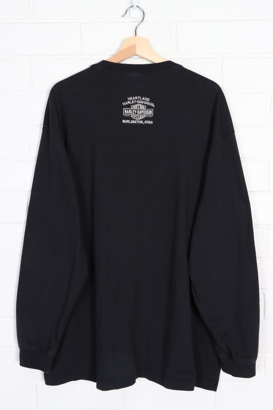 HARLEY DAVIDSON Embroidered Logo Long Sleeve Henley T-Shirt (3XL)