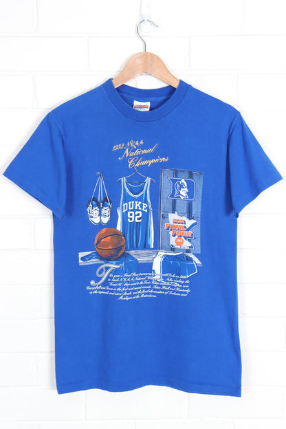 Vintage Duke Devils 1992 Basketball Gold Embroidered Print Tee (M) - Vintage Sole Melbourne