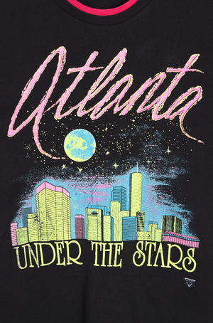 Atlanta "Under The Stars" Neon Skyline Double Crew Neck T-Shirt (M) - Vintage Sole Melbourne