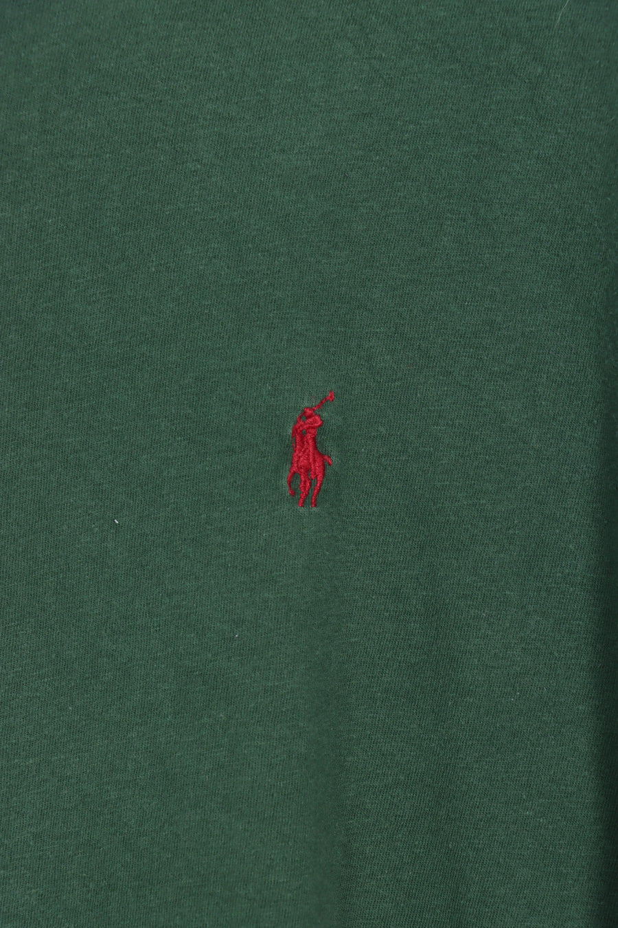 RALPH LAUREN Green & Red Embroidered Logo Single Stitch Tee (XXL) - Vintage Sole Melbourne