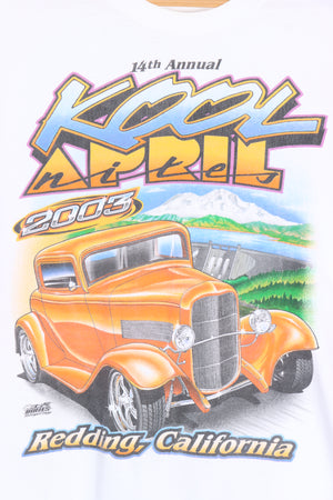 Hot Rod 14th Annual Kool April Hikes California Cars Graphic Tee (L)