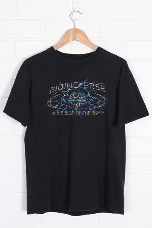 HARLEY DAVIDSON 'Riding Free To The Edge of The World' Lightning Tee (M)