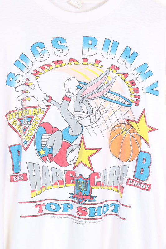 Vintage 1993 Looney Tunes Bugs Bunny 'Top Shot' Basketball Single Stitch T-Shirt (XL) - Vintage Sole Melbourne