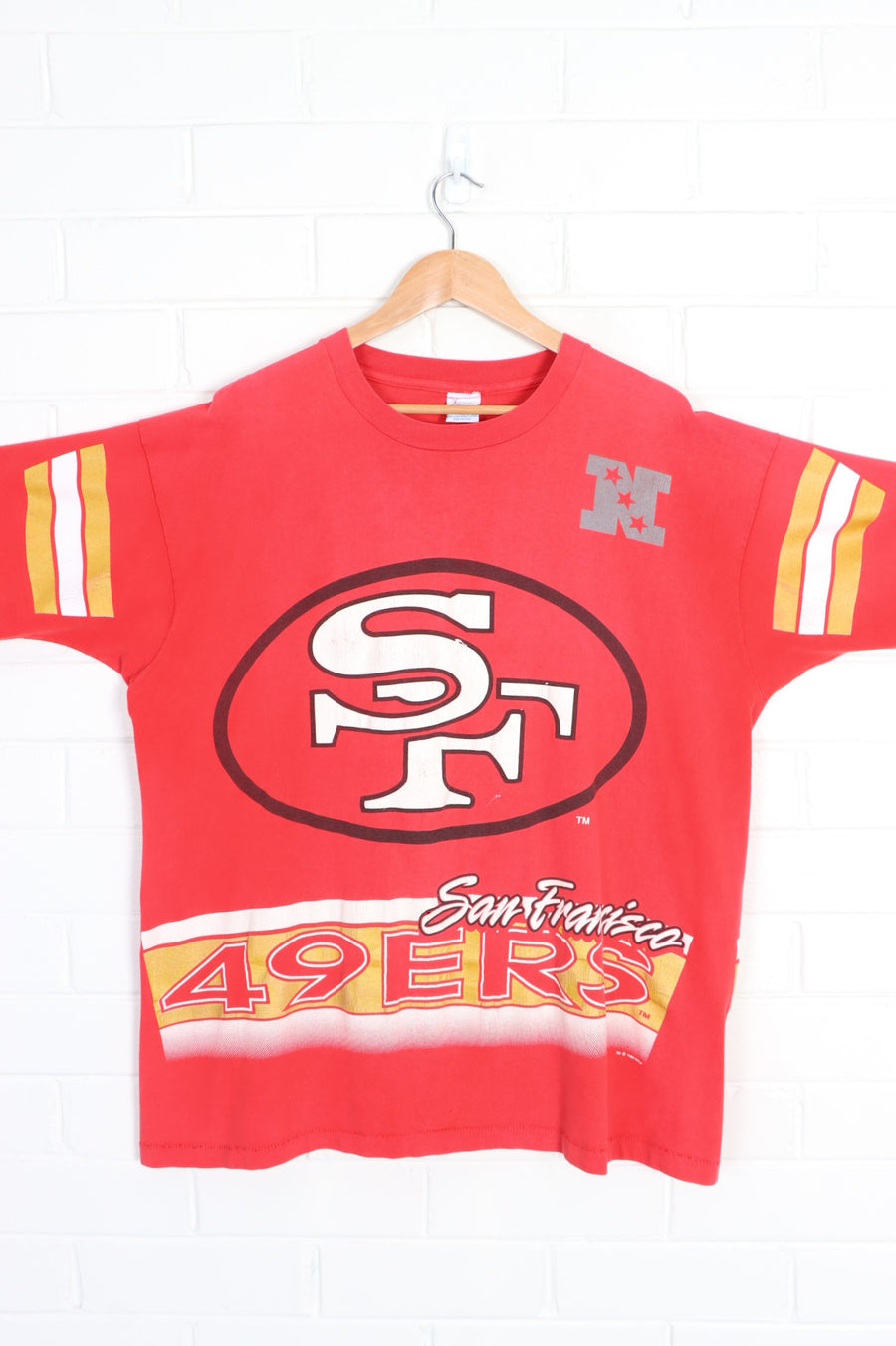 San Francisco 49ers 1994 Single Stitch All Over Tee USA Made (XL)
