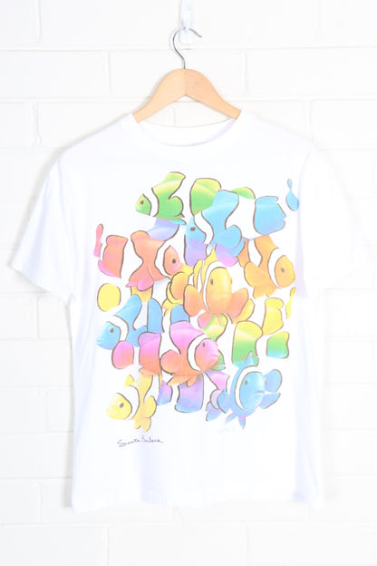 1993 Vintage Rainbow Clown Fish Santa Barbra Single Stitch Tee (M) - Vintage Sole Melbourne