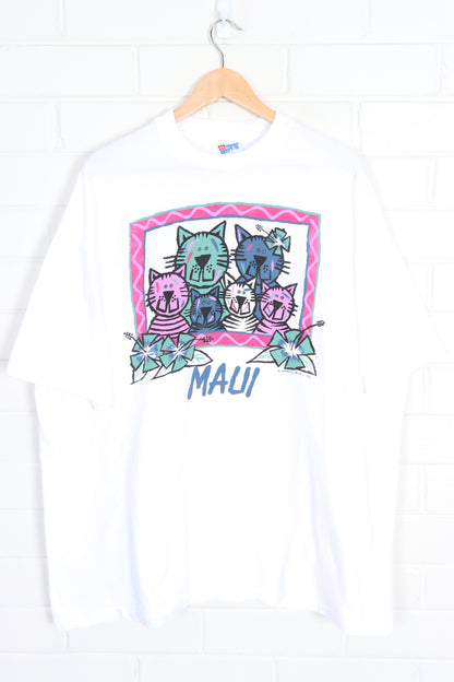 Maui Cats 1991 Tropical Blues Single Stitch Tee (XXL) - Vintage Sole Melbourne