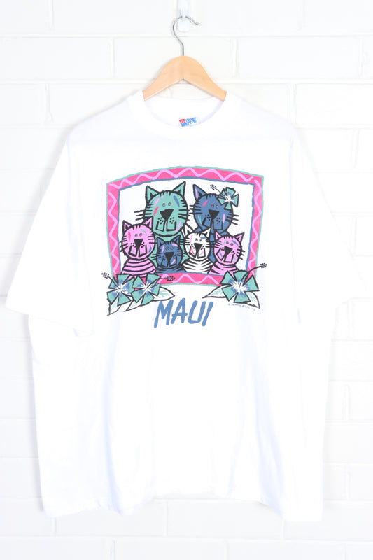 Maui Cats 1991 Tropical Blues Single Stitch Tee (XXL) - Vintage Sole Melbourne