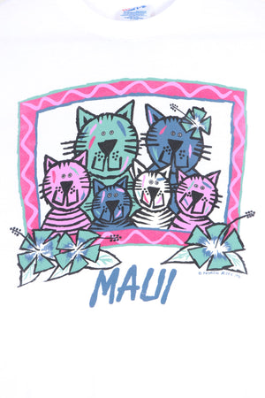 Maui Cats 1991 Tropical Blues Single Stitch Tee (XXL)